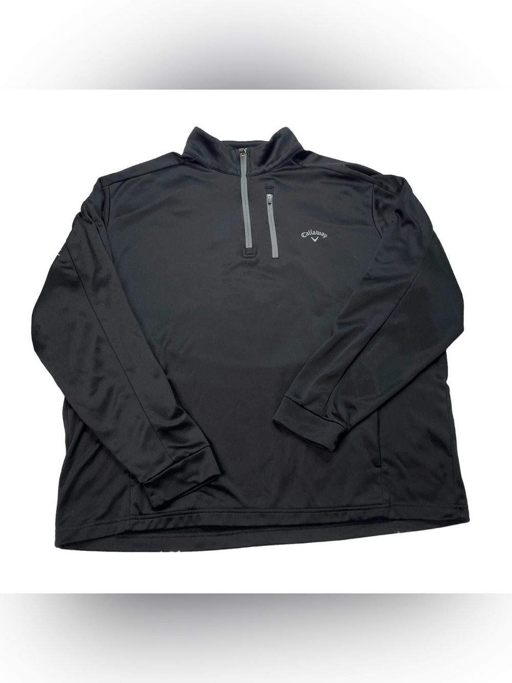 Callaway Men’s Size XXL 2XL Black 1/4 Zip Sweatshirt Zip Pocket Golf Pullover